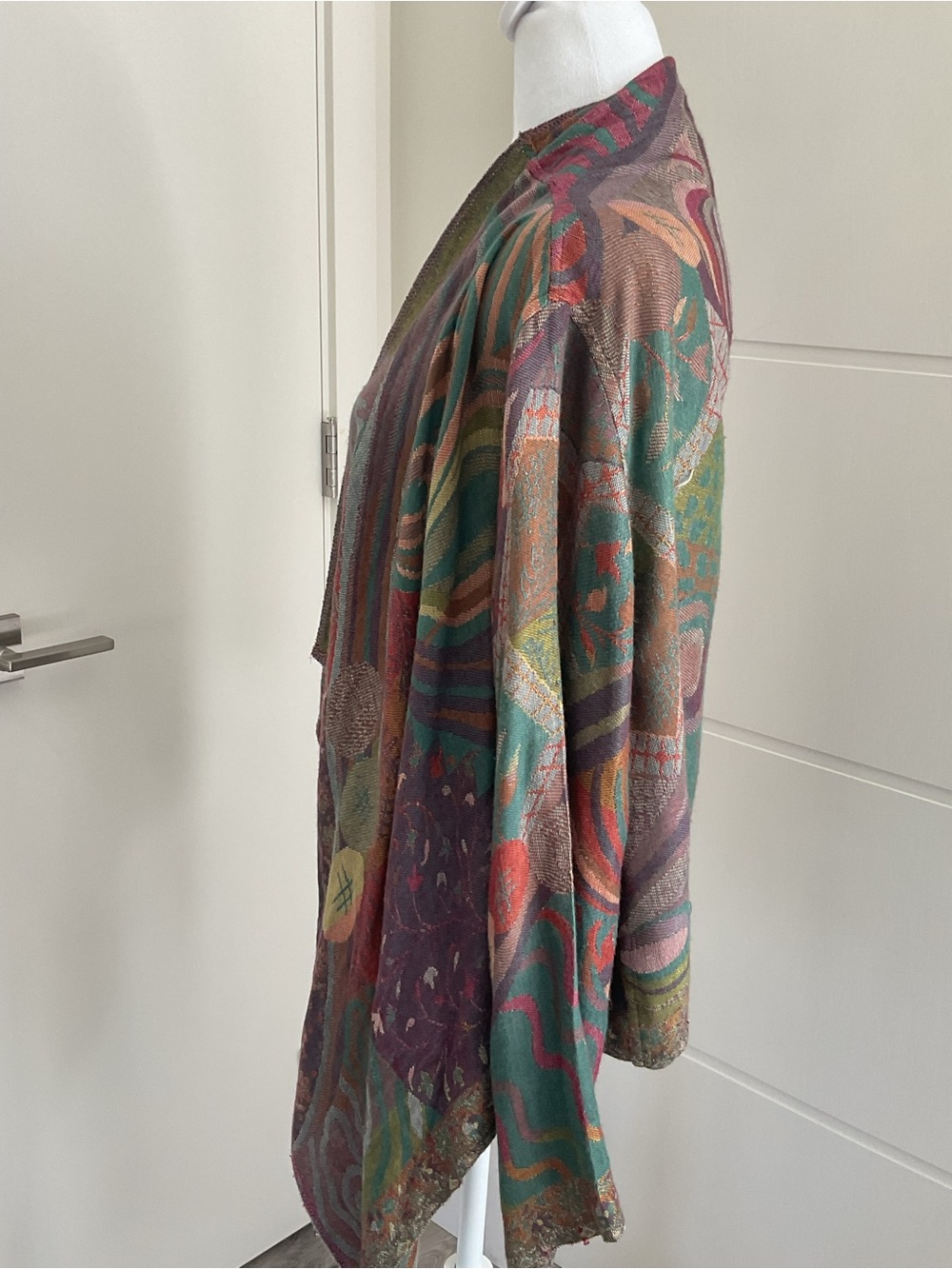 **Baba ** One-Size Multicolor Ruana Open Knit Shawl - Picture 3 of 6
